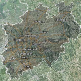Kartenausschnitt Satellitenbild von Nordrhein-Westfalen